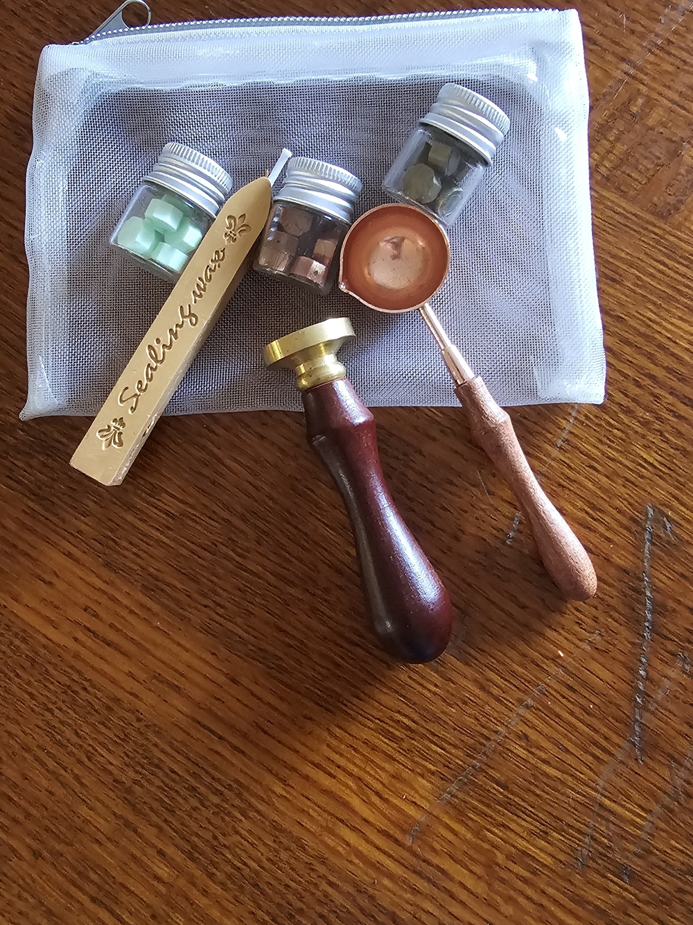 Wax Seal Starter Set with Wooden Handle and Copper Spoon